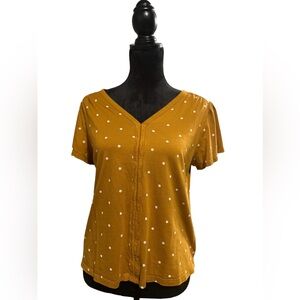 Old Navy Mustard/Gold Polka Dot Top – Women’s Small (G9)